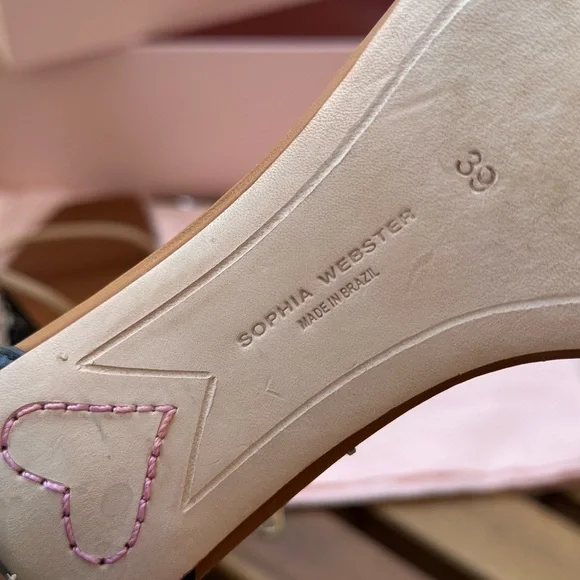 Sophia Webster Black and Brown Butterfly Sandals - Picture 10 of 11